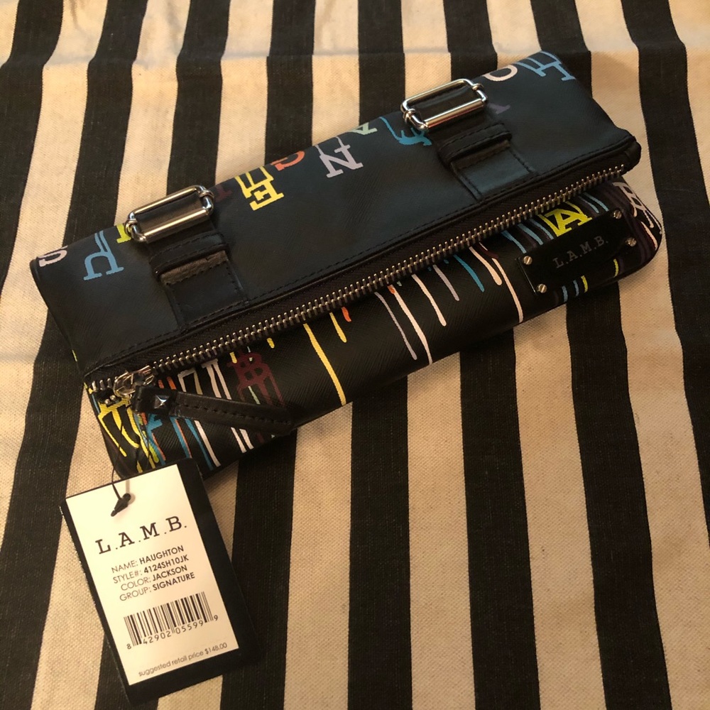 L.A.M.B paint drip clutch